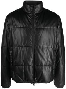 Armani Exchange veste matelassée en cuir - Noir