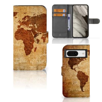 Google Pixel 8 | Flip Cover | Wereldkaart