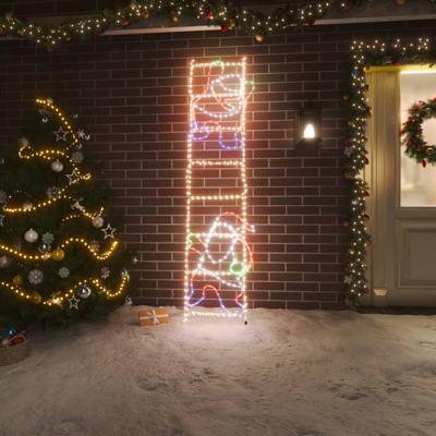 Kerstfiguur kerstman op ladder opvouwbaar 552 LED's 50x200 cm