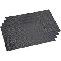 Kesper tafel placemats/onderleggers - 4x - zwart - 29 x 43 cm - Diner/Ontbijt - kunststof geweven