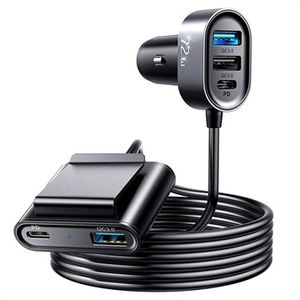 Joyroom JR-CL05 5-Poort Snelle Autolader - 2x PD USB-C, 3x QC3.0 USB - 72W