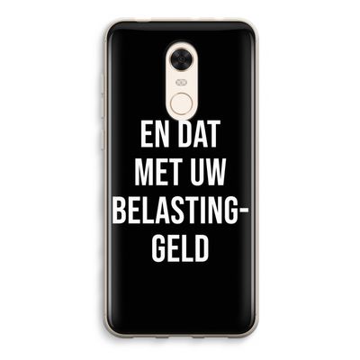 Belastinggeld - Zwart: Xiaomi Redmi 5 Transparant Hoesje