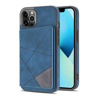 iPhone 13 Pro hoesje - Backcover - Pasjeshouder - Portemonnee - Camerabescherming - Stijlvol patroon - TPU - Blauw - thumbnail