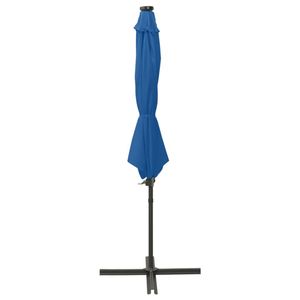 The Living Store Tuinparasol Azuurblauw 300 x 255 cm - LED-verlichting