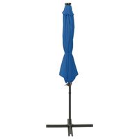 The Living Store Tuinparasol Azuurblauw 300 x 255 cm - LED-verlichting - thumbnail