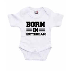 Born in Rotterdam cadeau baby rompertje wit jongen/meisje