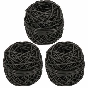 3x bolletjes bindbuis / binddraad zwart 3 mm x 50 meter