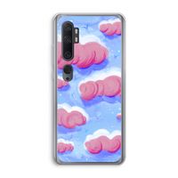Roze wolken met vogels: Xiaomi Mi Note 10 Transparant Hoesje