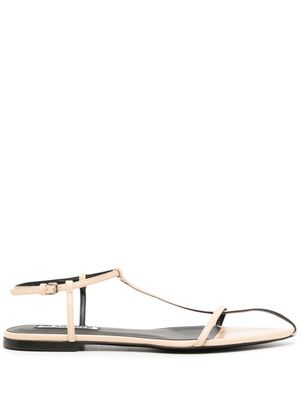 Jil Sander sandales plates à brides - Tons neutres