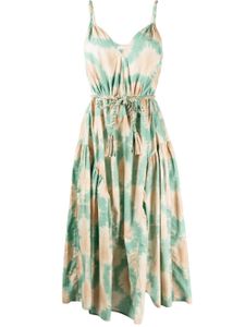 Ulla Johnson robe mi-longue Valentina à effet tie dye - Vert