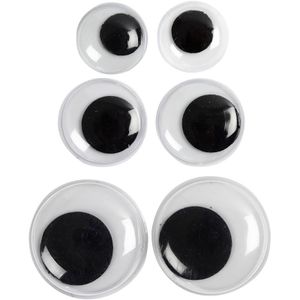 18x Wiebel oogjes/googly eyes 12-14-20 mm   -