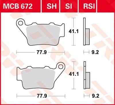TRW Remblokken, en remschoenen voor de moto, MCB672RSI Sinter competitie offroad