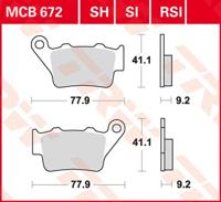 TRW Remblokken, en remschoenen voor de moto, MCB672RSI Sinter competitie offroad
