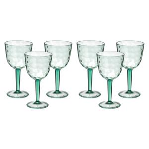 Wijnglas Gloria - 6x - transparant groen - onbreekbaar kunststof - 450 ml