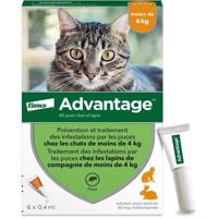 VANTAGGIO 40 - 6 pipette antiparassitarie - Per gatto e coniglio di peso inferiore a 4 kg