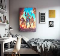 Krijgers in verlaten plaats videogame canvas