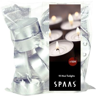 Spaas maxi waxinelichtjes - 80x stuks - Wit - theelichtjes - 10 branduren - geurloos