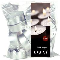 Spaas maxi waxinelichtjes - 80x stuks - Wit - theelichtjes - 10 branduren - geurloos