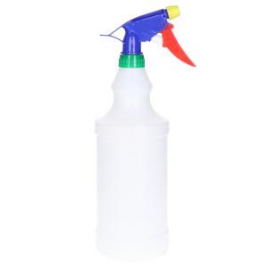 Plasticforte Plantenspuit met een inhoud van 1000 ml - mat wit - verstuiver kop multi kleuren - 30 cm   -