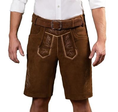 Lederhose Brixental Kastanje Bruin Kort (100% Leder)