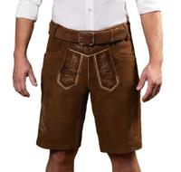 Lederhose Brixental Kastanje Bruin Kort (100% Leder)