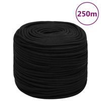 VidaXL Werktouw 6 mm 250 m polyester zwart