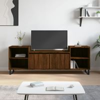 Tv-meubel 160x35x55 cm bewerkt hout bruineikenkleurig