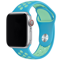 Apple Watch Dubbel Sport Band - Chloor Blauw Groene Gloed - 44, 45, 46 & 49mm - SM