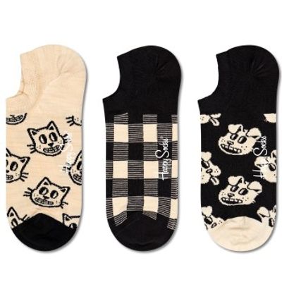 Happy socks 3 stuks Pet No Show Sock * Actie *