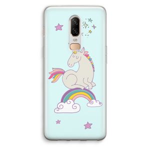 Regenboog eenhoorn: OnePlus 6 Transparant Hoesje