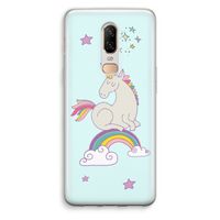 Regenboog eenhoorn: OnePlus 6 Transparant Hoesje