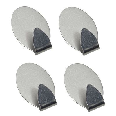 Zelfklevende ophanghaakjes 4x ovaal RVS 5 x 3 cm