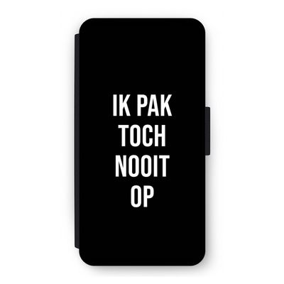 Ik pak nooit op - Zwart: iPhone 12 Pro Flip Hoesje