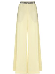 Stella McCartney pantalon palazzo à taille à logo - Jaune