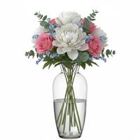 H&S Collection Vaas - Hoge vaas - glas - flesvorm - 18 x 50 cm - transparant