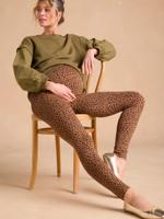 Zwangerschapslegging met luipaardprint beige