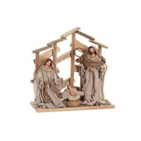 Kerststal set Home ESPRIT Bruin Beige Hout MDF 30 x 15 x 30 cm