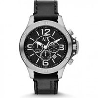 Horlogeband Armani Exchange AX1506 Leder Zwart 22mm - thumbnail