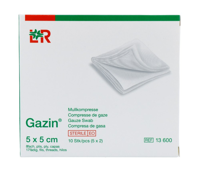 Lohmann & Rauscher Gazin Gaaskompres 5x5cm Lohmann & Rauscher Gazin Gaaskompres 5x5cm