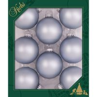 8x stuks glazen kerstballen 7 cm starlight velvet blauw