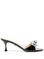 MACH & MACH sandales Double Bow en cuir verni - Noir