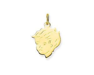 Glow 241.0076.00 Hanger Kinderkopje Jongen geelgoud 16 x 14 mm