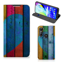 Motorola Moto G8 Power Book Wallet Case Wood Heart - Cadeau voor je Vriend