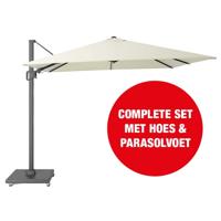 Halifax Zweefparasol Set 300x300 cm Ecru Buitengewoon de Boet - Buitengewoon de boet