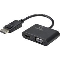 Renkforce RF-4505752 DisplayPort / HDMI / VGA Adapter [1x DisplayPort stekker - 1x HDMI-bus, VGA-bus] Zwart 15.00 cm - thumbnail