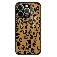 iPhone 14 Pro glazen hardcase - Jungle wildcat iPhone 14 Pro glazen hardcase - Jungle wildcat