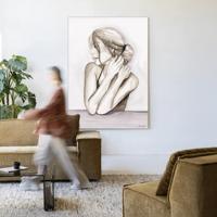 Urban Cotton Wandkleed 'Female Touch' 80 x 110cm in Frame - black