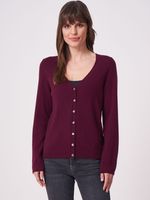 Basic fijngebreid vest met V-hals van biologisch cashmere