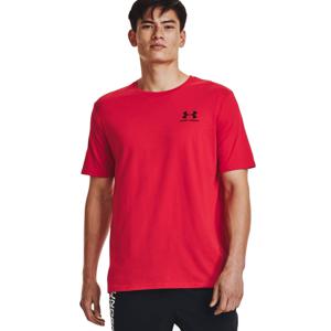 Under Armour Sportstyle Left Chest Logo T-Shirt Rood Zwart