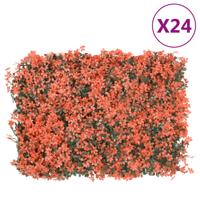 VidaXL Hek met kunstesdoornblad 24 st 40x60 cm lichtrood
